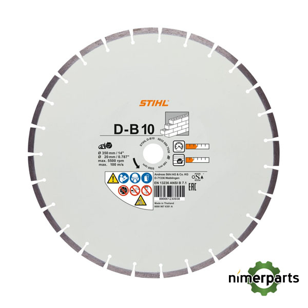 08350907056 - DISCO DE DIAMANTE TRONZADORA, HORMIGÓN D-B80 Ø 350MM/14" STIHL