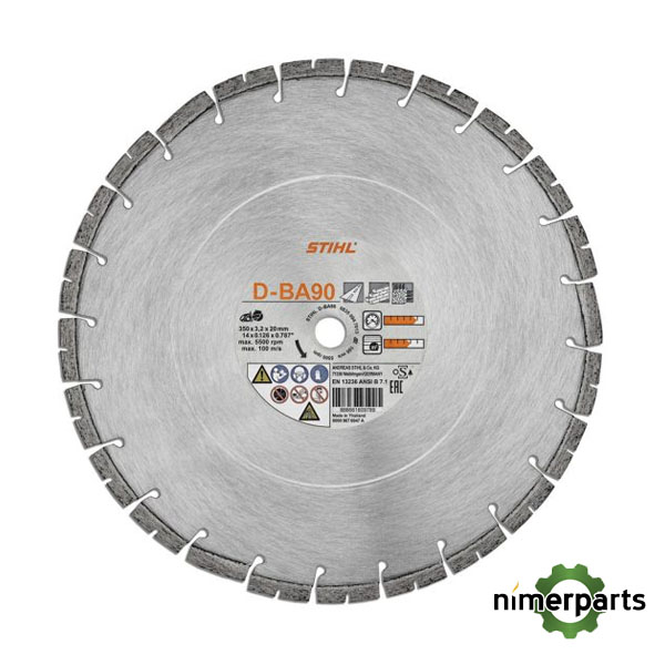 08350947010 - DISCO DE DIAMANTE TRONZADORA, HORMIGÓN/ASFALTO D-BA60 Ø 350MM/14" STIHL