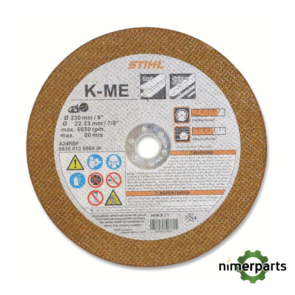 08350127000 - DISCO RESINA, ACERO K-ME Ø 230MM/9" STIHL