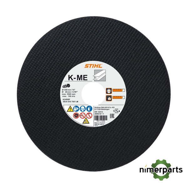 08350107000 - DISCO RESINA SINTÉTICA - TRONZADORA, ACERO K-ME Ø 300MM/12" STIHL